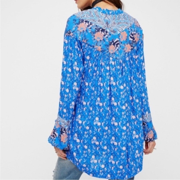 Free People 'Wildflowers' Fields Tunic in Blue Multiple Color Size M - Picture 2 of 5
